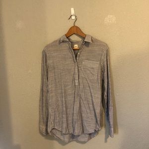 Gap Striped Half Button Shirt